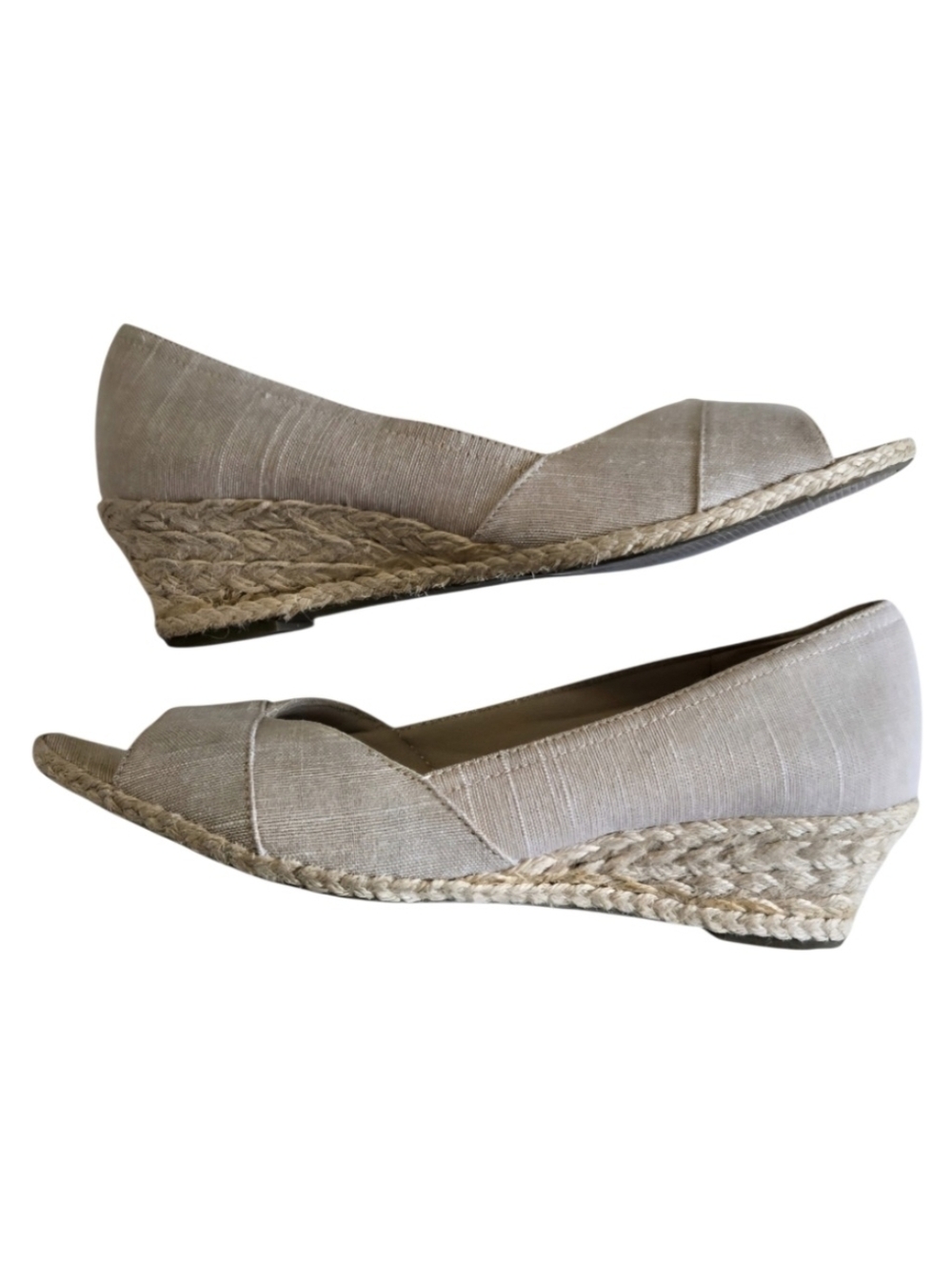 Coach and Four Open Peep-Toe Espadrille Canvas Shoe-EUC - Picture 4 of 11